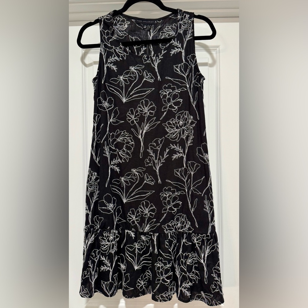 NEW Jane + Delancey Black and White Floral Embroidered Sleeveless Dress Size XS - Picture 1 of 7